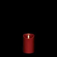 Liown - Moving Flame - Flameless LED Candle - Indoor - Red Wax - Cinnamon Scented - Remote Ready - 3" x 4"