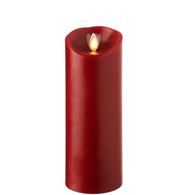 Liown - Moving Flame - Flameless LED Candle - Indoor - Red Wax - Cinnamon Scented - Remote Ready - 3" x 8"