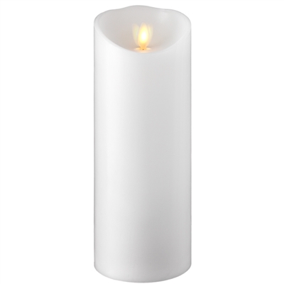Liown - Moving Flame - Flameless LED Candle - Indoor - White Unscented Wax - Remote Ready - 3.5" x 9"