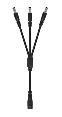 15-Inch 3-Way Power Splitter Cable - 5.5mm x 2.1mm Barrel Connectors - Works with Battery Eliminator Kits