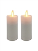Mystique - Flameless LED Candles - Set of 2 x 3-Inch Votives - Ivory ABS Plastic - Remote Ready