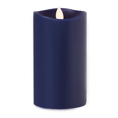 Luminara - 360-Degree Flameless LED Candle - Indoor - Unscented Atlantic Blue Wax - Remote Ready - 3" x 4"