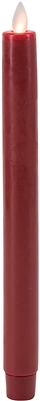 Mystique - Flameless LED Taper Candle - Indoor - Wax Coated - Red - 7/8" x 10" - Remote Ready