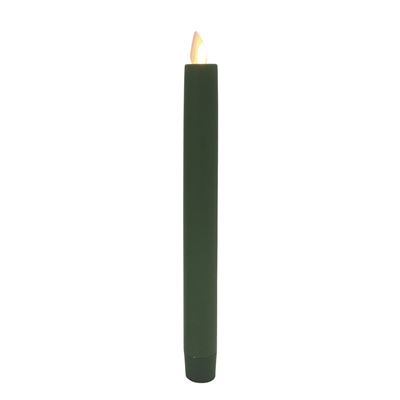 Mystique - Flameless LED Taper Candle - Indoor - Wax Coated - Dark Green - 7/8" x 8"