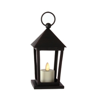 Liown - Flameless LED Tealight Candle Lantern - Black Metal - 4" Square x 6" Tall