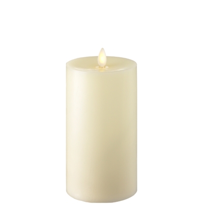 Liown - Moving Flame - Flameless LED Candle - Indoor - Ivory Wax - Flat Top - Remote Ready - 3.5" x 7"