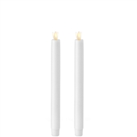 Liown Moving Flame - Flameless LED Taper Candles (Pair) - Indoor - Unscented White Wax - 7/8" x 10" - Remote Ready