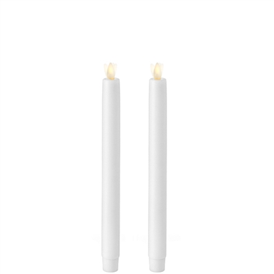 Liown Moving Flame - Flameless LED Taper Candles (Pair) - Indoor - Unscented White Wax - 7/8" x 10" - Remote Ready