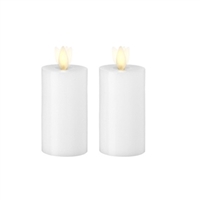 Liown - Moving Flame - Flameless LED Candles - Pair of 2-Inch x 3.5-Inch Votives - Indoor - Real White Unscented Wax - Remote Ready