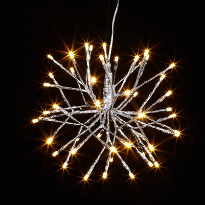 RAZ Imports - 10" Silver Starburst with 48 Warm White LED Lights and 8-Hour Timer