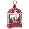 RAZ Imports - 10.75" Snowman on the Farm Lighted Water Barn Lantern