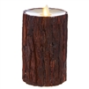 Liown - Moving Flame - Flameless LED Candle - Indoor -  Cedar Wrapped - Ivory Unscented Wax - Flat Top - Remote Ready - 3.5" x 6"