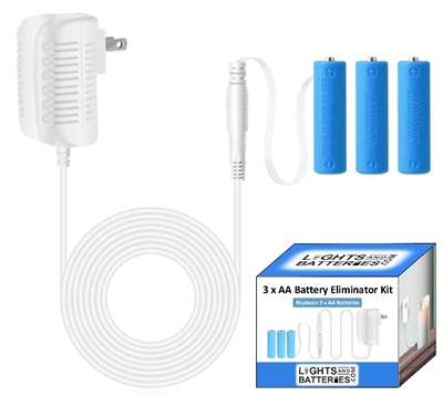 3 x AA Battery Eliminator Kit (White)