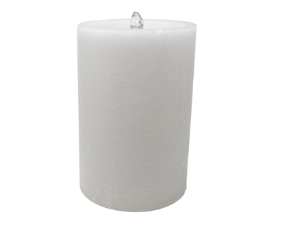 AquaFlame Color Changing LED Wax Pillar Candle Water Fountain - White Wax - Aromatherapy & Essential Oils - 5.28" x 7.98" - Remote Control