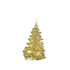 Uyuni - Flameless LED Candles - Christmas Tree Shape - 4-Inch x 7-Inch - Metallic Gold Wax - Remote Ready