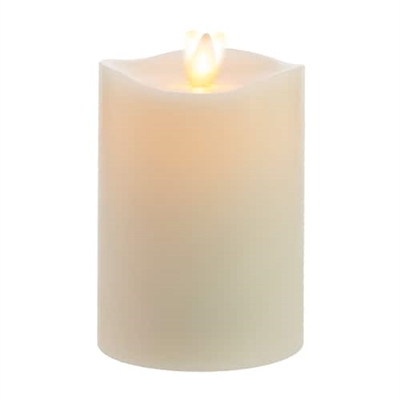 Matchless - Moving Flame LED Candle - Indoor - Wax - Ivory - Vanilla Honey Scent - Remote Ready - 3.5" x 5"