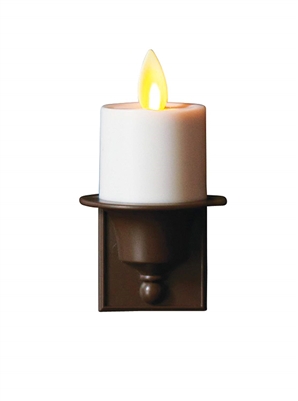 Mystique by Liown Moving Flame - Automatic Flameless LED Tealight Plug-In Night Light - Indoor - Ivory & Brown ABS