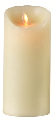 Mystique - Flameless LED Pillar Candle - Indoor - Wax - Ivory - Remote-Ready - 3.25" x 7"