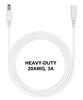 6.5-ft Power Extension Cable (White) - HEAVY-DUTY - 20AWG - 3A - 5.5mm x 2.1mm Barrel Connectors - Works with Battery Eliminator Kits