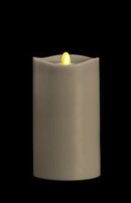 Matrixflame - Flickering Digital Flameless LED Candle - Indoor - Coconut Scented - Slate Colored Wax - Remote Ready - 3.5" x 7"