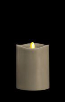 Matrixflame - Flickering Digital Flameless LED Candle - Indoor - Coconut Scented - Slate Colored Wax - Remote Ready - 3.5" x 5"