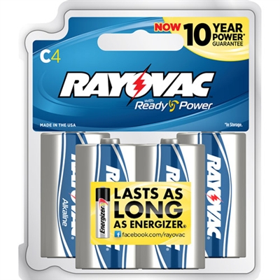 Rayovac - C - 1.5V - Ready Power Alkaline Battery - 4-Pack