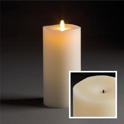 LightLi by Liown - Wick-to-Flame - Moving Flame - Flameless LED Candle - Indoor - Ivory Paraffin Wax - Remote Ready - 4" x 9"