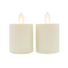 Matchless - Pair of Moving Flame LED Votive Candles - Indoor - ABS - Ivory - Unscented - Remote Ready - 2" x 2.2"