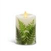 Luminara - Flameless LED Candle - Faux Fern - Indoor - Unscented White Wax - Remote Ready - 3" x 4.5"