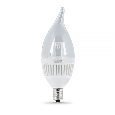 Feit Electric - LED Bulb - Clear Candelabra Flame Tip - E12 Base - 25W Equivalent - 3000K Warm White - 200 Lumens - Dimmable