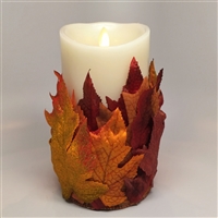 Flameless Candle Cuff - Fabric - Fall Leaves - For 3.5-Inch x 7-Inch Flameless Candles