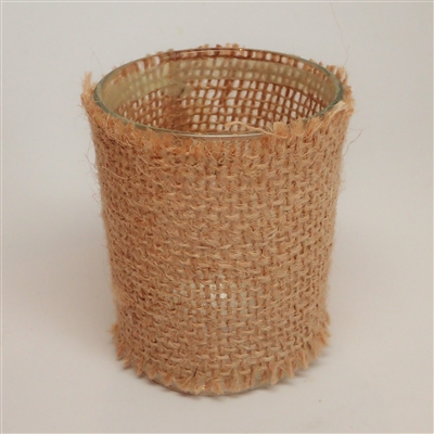 David Tutera Casual Elegance - Tealight Candle Cup Holder - Burlap Cover - 2.2" x 2.6"