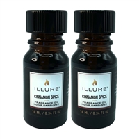 iLLure Fragrance Oils For iLLure Diffuser Pillar Candle - 2 x 0.34 Fluid Ounce Bottles - Cinnamon Spice