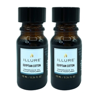 iLLure Fragrance Oils For iLLure Diffuser Pillar Candle - 2 x 0.34 Fluid Ounce Bottles - Egyptian Cotton