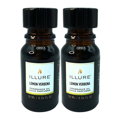 iLLure Fragrance Oils For iLLure Diffuser Pillar Candle - 2 x 0.34 Fluid Ounce Bottles - Lemon Verbena