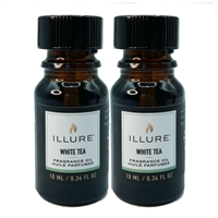 iLLure Fragrance Oils For iLLure Diffuser Pillar Candle - 2 x 0.34 Fluid Ounce Bottles - White Tea