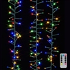 RAZ Imports - 10' LED Cluster Light Garland + Remote - 300 Multi-Colored LEDs on Green Wire