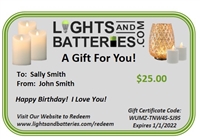 Gift Certificate - $15, $25, $50, $75, $100, $500, or Custom Amount - E-mailed or Printed & Mailed