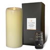 iLLure - Flameless LED Pillar Candle - 3D Flame w/ Inner Glow - Indoor - Unscented Ivory Wax - Remote Included - 4" x 10"