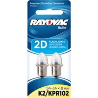 Rayovac - Krypton Bulb - 2D Flashlights - 2.4V - Flanged Base - 2-Pack