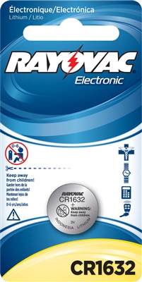 Rayovac -  CR1632 - 3.0V - Lithium Button Battery - 1-Pack