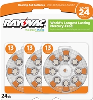 Rayovac -  Size 13 - 1.45V - Zinc-Air Hearing Aid Battery - 24-Pack