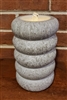 Fantastic Craft Candle Water Fountain - Grey Stone Wax - Spiral Rock Design - 5" x 8" - Remote Control Included