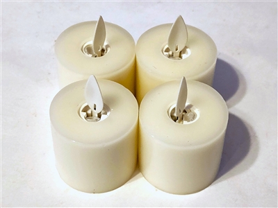 Fantastic Craft - Extra Set of 4 Rechargeable Flameless LED Tealights - Cream Colored Wax - 1.5" x 1.5" - Remote Ready