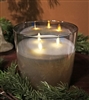 Fantastic Craft - Moving Flame LED Glass Pillar - 3-Wick/Tri-Flame - Smoke Colored Glass and Ivory Colored Wax - 6" x 6" - Remote Included