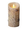 Luminara - Flameless LED Candle - Indoor - Wax - Birch Bark - 3.5" x 7" - Remote Ready