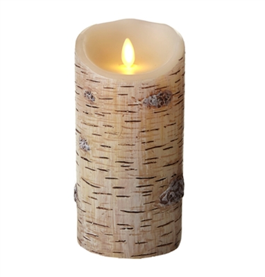 Luminara - Flameless LED Candle - Indoor - Wax - Birch Bark - 3.5" x 7" - Remote Ready