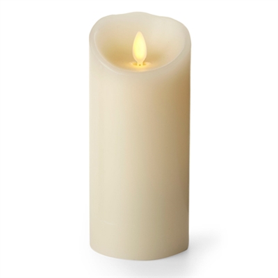 Luminara - Flameless LED Candle - Indoor - Wax - Ivory - Remote Ready - 3" x 8"