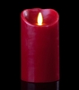 Luminara - Flameless LED Candle - Indoor - Wax - Burgundy - Remote Ready - 3.5" x 7"