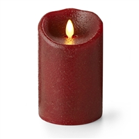 Luminara - Flameless LED Candle - Indoor - Wax - Country Rio Red - 3.5" x 5" - Remote  Ready